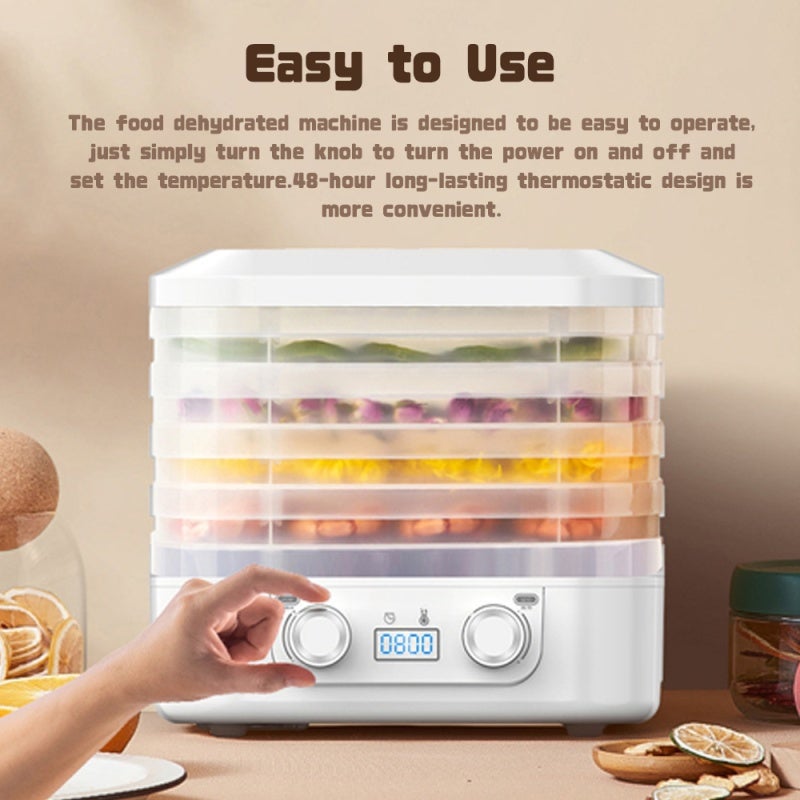 Food Dehydrator: 5 Stackable Trays - 48-Hour Thermostatic Design & 360° Circulation Airflow for Homemade Snacks, Pet Treats & Hobbyists - Image 5
