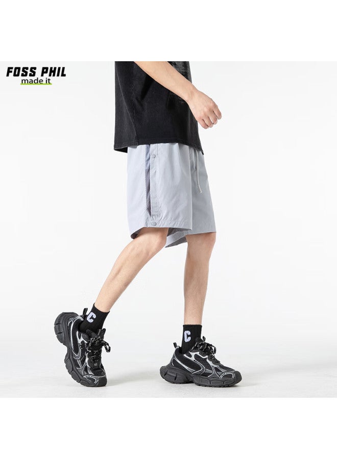 Foss Phil Men'S Summer Ice Silk Quick-Drying Casual Loose Breathable Workwear Sports Shorts K007 Cloud Grey Xl - Image 3