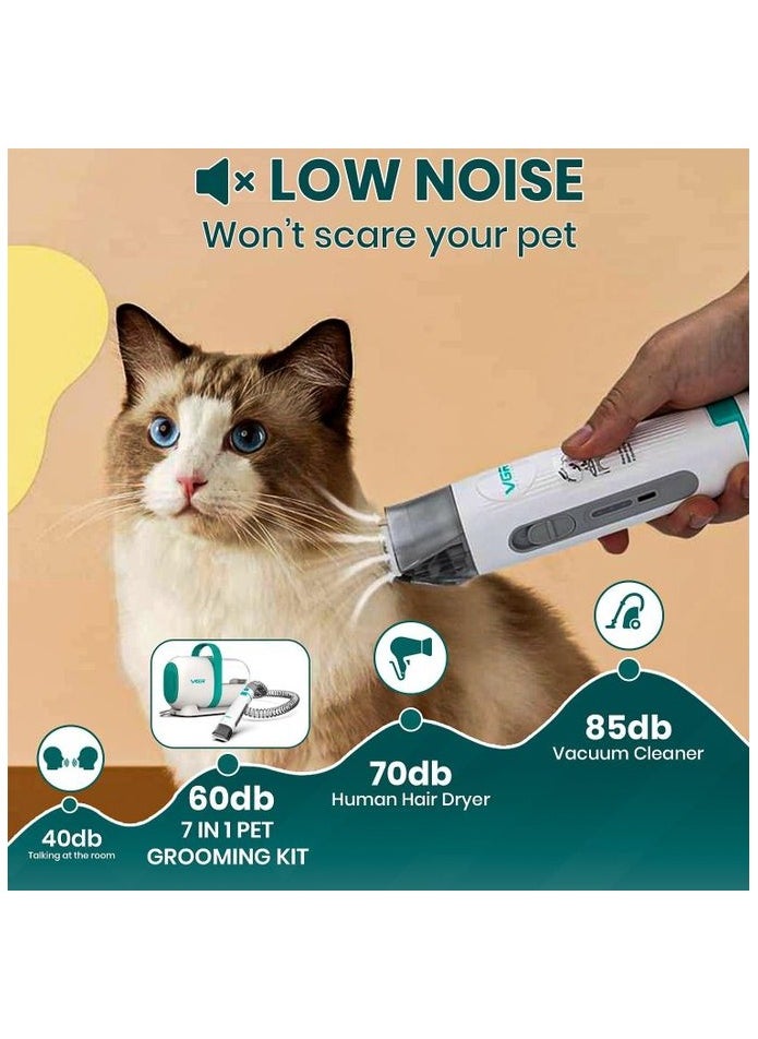 VGR - VGR 7-in-1 Multifunctional Pet Grooming Kit: Cleaning And Drying, High-Power Vacuum Cleaner, Rechargeable Pet Groomer (300W) - Image 1