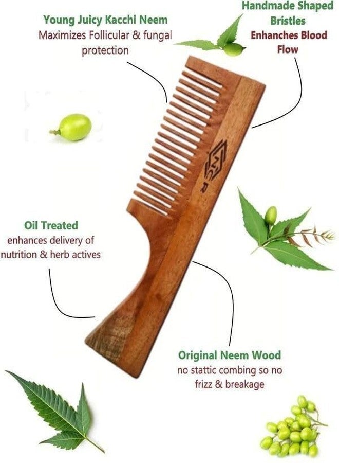 NCR 100% organic neem wooden duel &fine teeth hair comb - Image 5