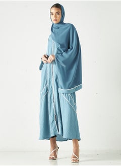 هدية المدينة  عباية أحادية اللون بتفاصيل متباينة  - Image 4