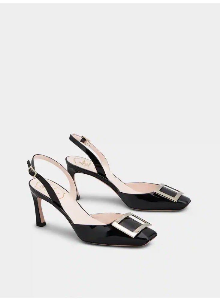 ROGER صندل بكعب عالٍ مفتوح من الخلف من تصميم روجر فيفييه، للنساء - أسود - Image 1