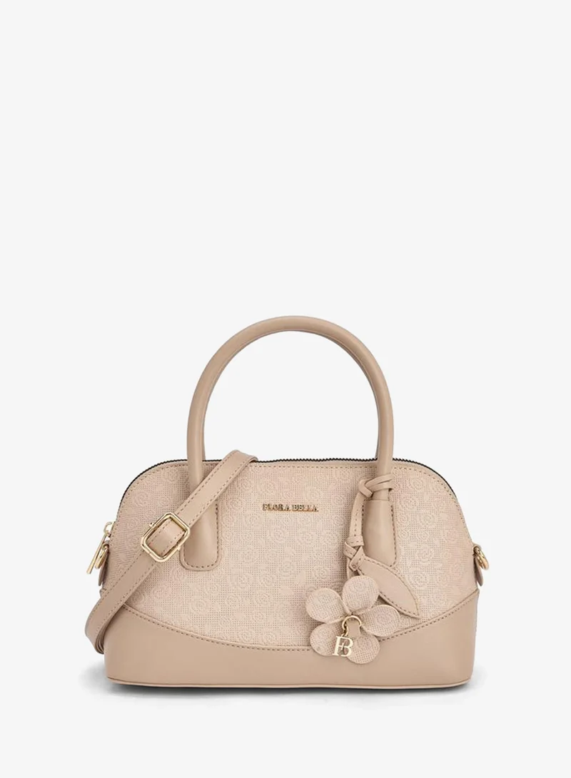 Flora Bella Floral Textured Crossbody Bag with Charm Detail