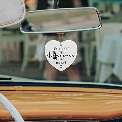 Piuzmnsiy Thank You Gifts Never Forget The Difference That You Make Ceramic Ornament Keepsake Sign Heart Plaque Farewell Going Away Goodbye Appreciation Retirement Gifts for Women Men Coworker Boss Friend - Image 4