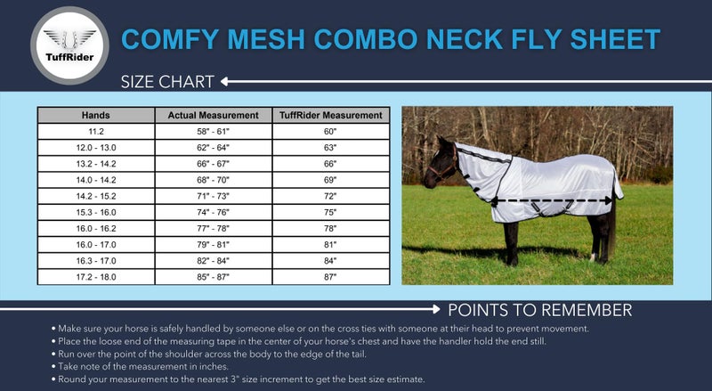 TuffRider Comfy Mesh Combo Neck Fly Sheet - White - 81