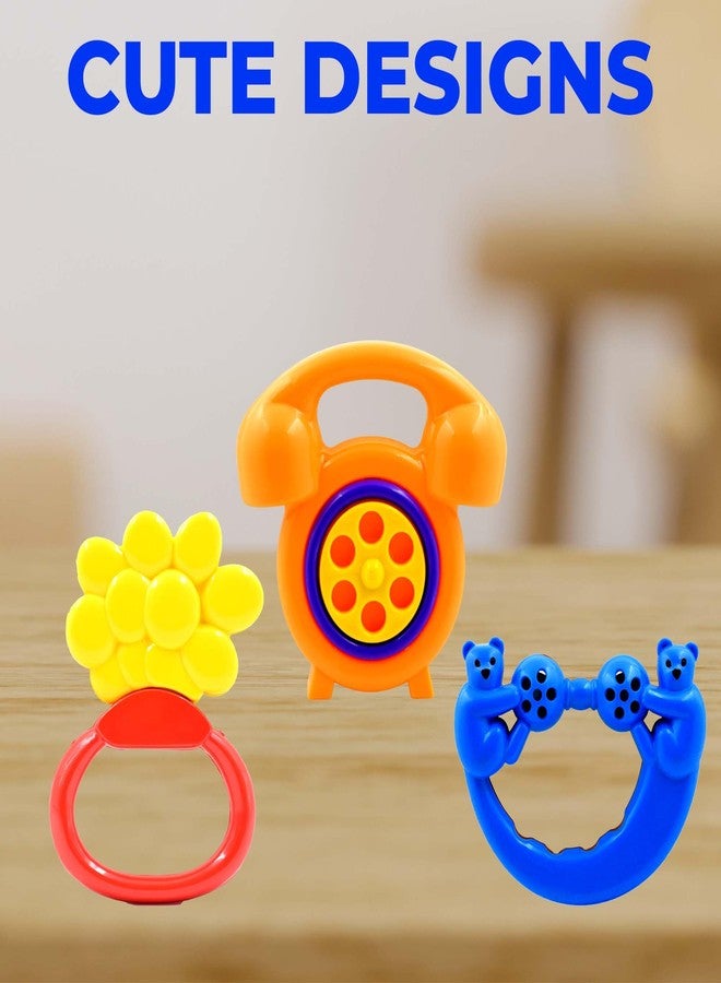 WISHKEY Plastic Rattle Toys for Infants, BPA Free Non-Toxic Shake & Grab Toys for Babies, Early Age Toys, Colorful Toys, Ideal Gift for New Born Babies, Multicolor (Pack of 3) - Image 4