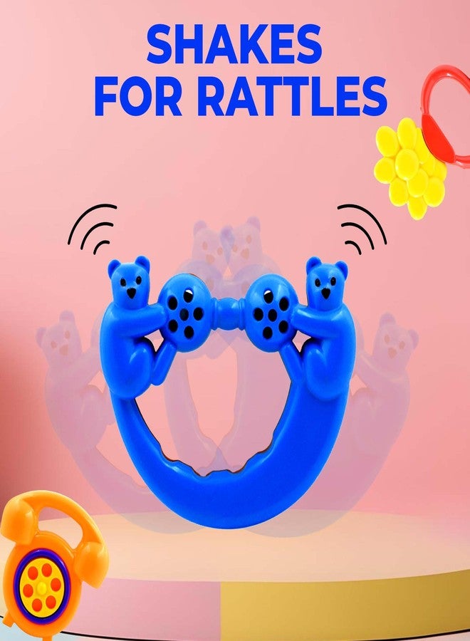 WISHKEY Plastic Rattle Toys for Infants, BPA Free Non-Toxic Shake & Grab Toys for Babies, Early Age Toys, Colorful Toys, Ideal Gift for New Born Babies, Multicolor (Pack of 3) - Image 3