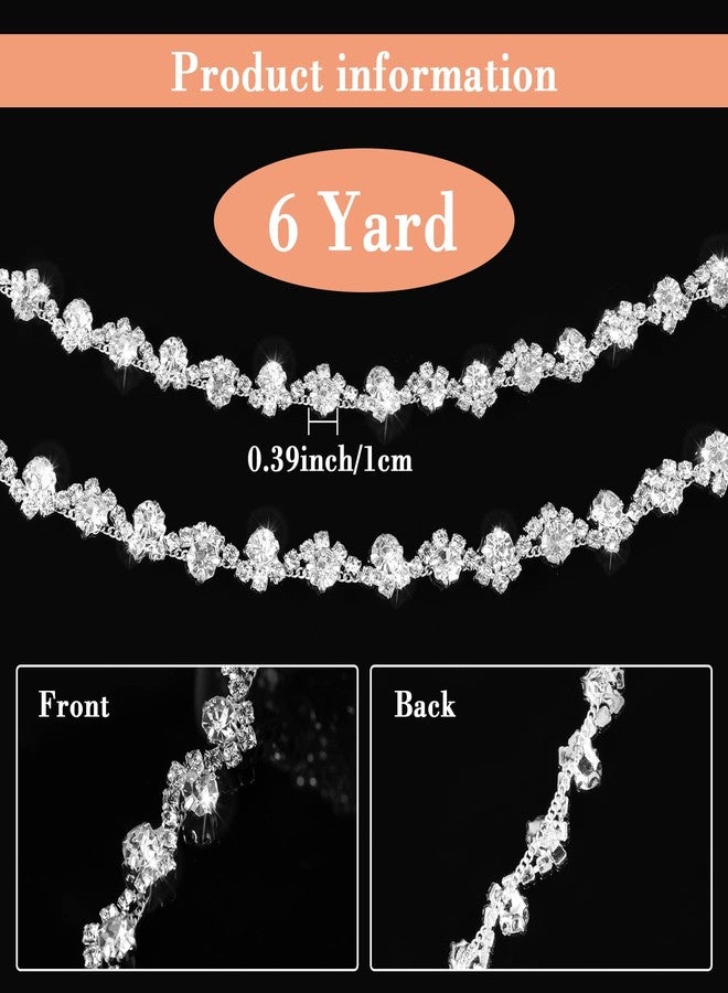 Kigeli Rhinestone Trim Rhinestone Chain Crystal Applique Strips String for Crafts Clothes Bling Sewing Embellishments for DIY Dress Wedding Bridal Costume Jewelry Decor, 0.39 Inch Wide (6 Yards) - Image 4