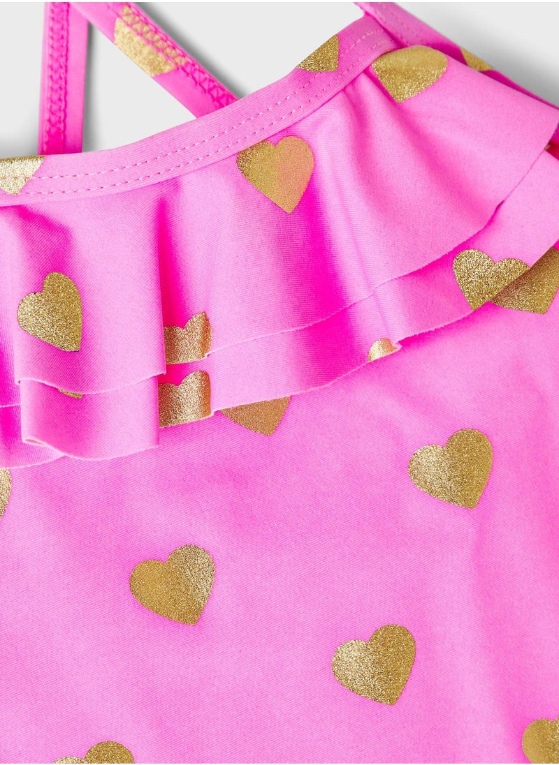 NAME IT - Kids Heart Print Swimsuit - Image 1