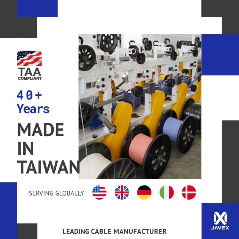 JAVEX 23AWG CAT6A Ethernet Cable Wire 100% Shielded FTP [UL CMR Riser, for PoE++] Made in Taiwan Solid Pure Copper 750MHz, ETL Listed, 500 Feet, Blue - Image 5