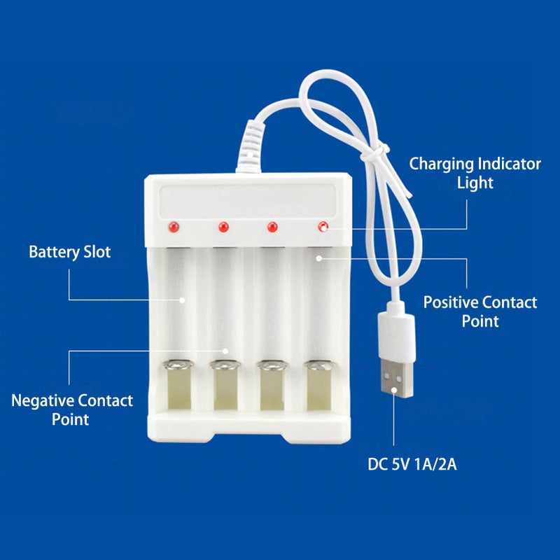USB Batterys Chargers 4 Slot Fast Charged Rechargeable Batterys Chargers for  AA AAA Batterys - Image 4