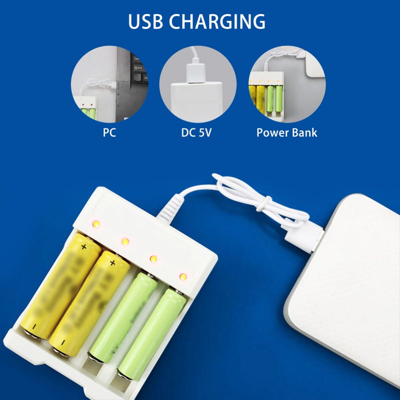 USB Batterys Chargers 4 Slot Fast Charged Rechargeable Batterys Chargers for  AA AAA Batterys - Image 3