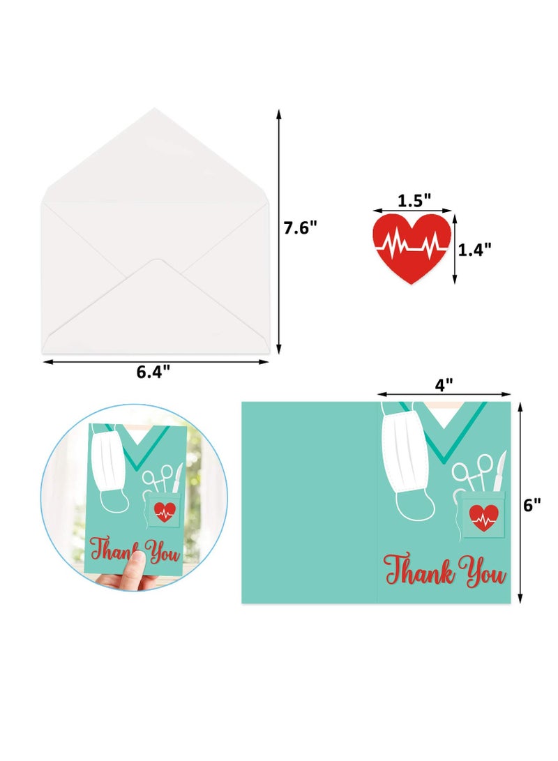 Suntown بطاقة شكر للعاملين في مجال الرعاية الصحية، 36 حزمة بطاقات شكر هدايا للأطباء هدايا للممرضين، بطاقة تقدير طبية للممرضين، الأطباء، EMTs والعاملين الأساسيين، مجموعة بطاقات هدايا مع أظرف وملصقات - Image 4