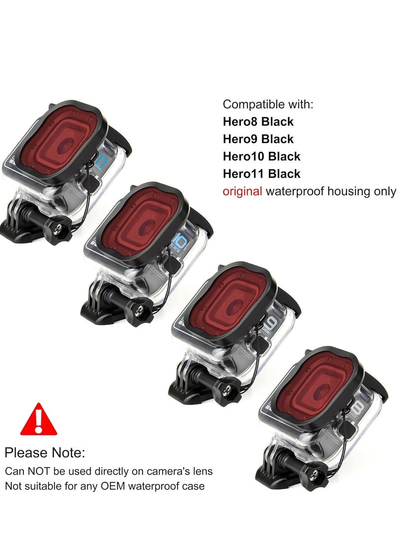 XICEN 3 Pack Dive Filters for GoPro Hero 8 9 10 11 12 Official Waterproof Housing Case  - Image 3