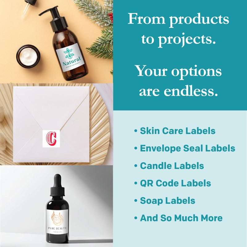 Premium Label Supply White Sticker Square Labels â€“ 1.5" x 1.5" â€“ Laser/Inkjet Compatible â€“ (24 per Sheet), 25 Sheets â€“ 600 Total Adhesive Labels - Image 2