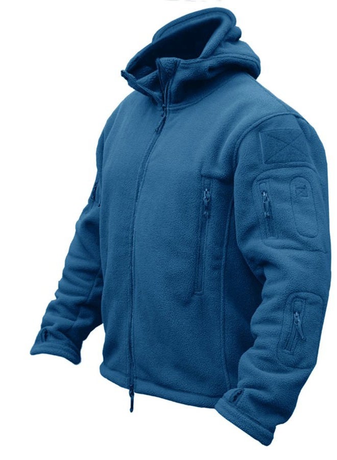 CRYSULLY Men's Fall Winter Coat Safari Jacket Fleece Hiking Travelling Fatigue Outdoors Snow Jacket Coat Blue Green - Image 1