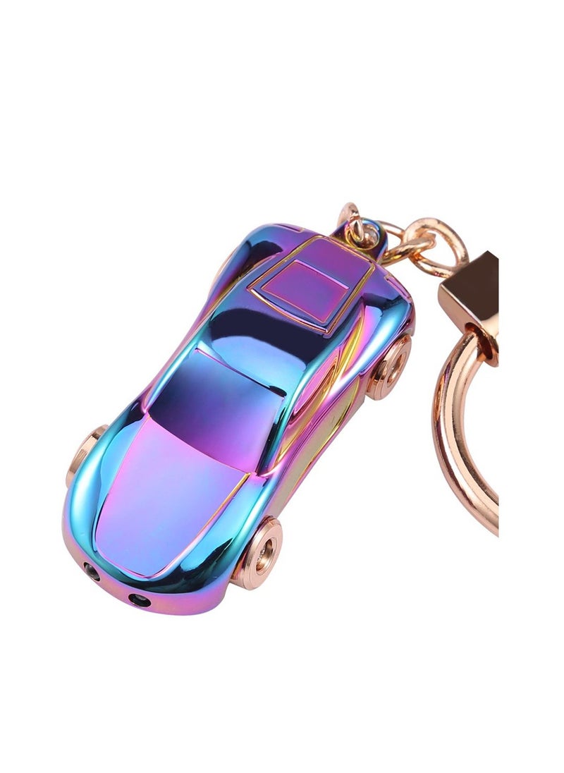 Loquat Creative Key Chain Car Keychain Flashlight with 2 Modes LED Lights 2 in 1 Car Key Chain Ring for Office Backpack Purse Charm,Great Gift for Men or Women(Colorful) - Image 1
