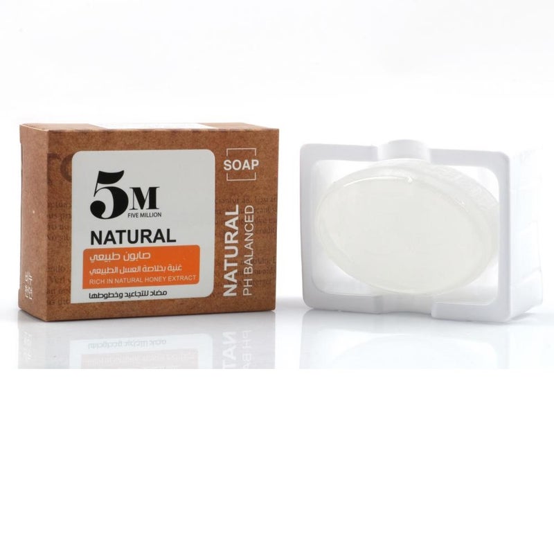 5M Natural Honey Extract Soap for Anti-Aging and Wrinkle Reduction - PH Balanced Facial Bar