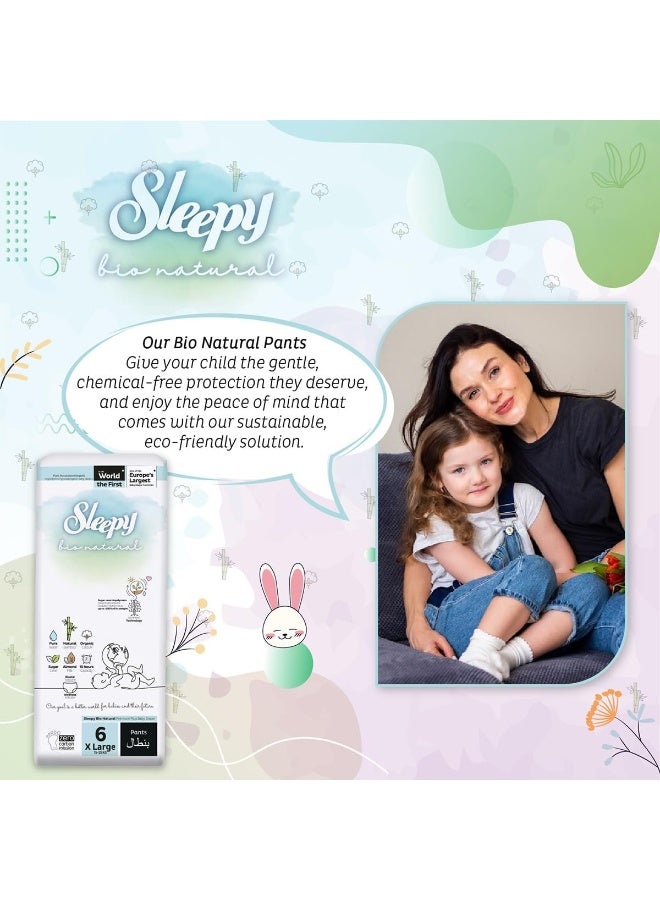 Sleepy سراويل بيولوجية طبيعية مقاس 6، 32 قطعة، عضوية، مريحة، امتصاص فائق، صديقة للبيئة، مضادة للحساسية - Image 4