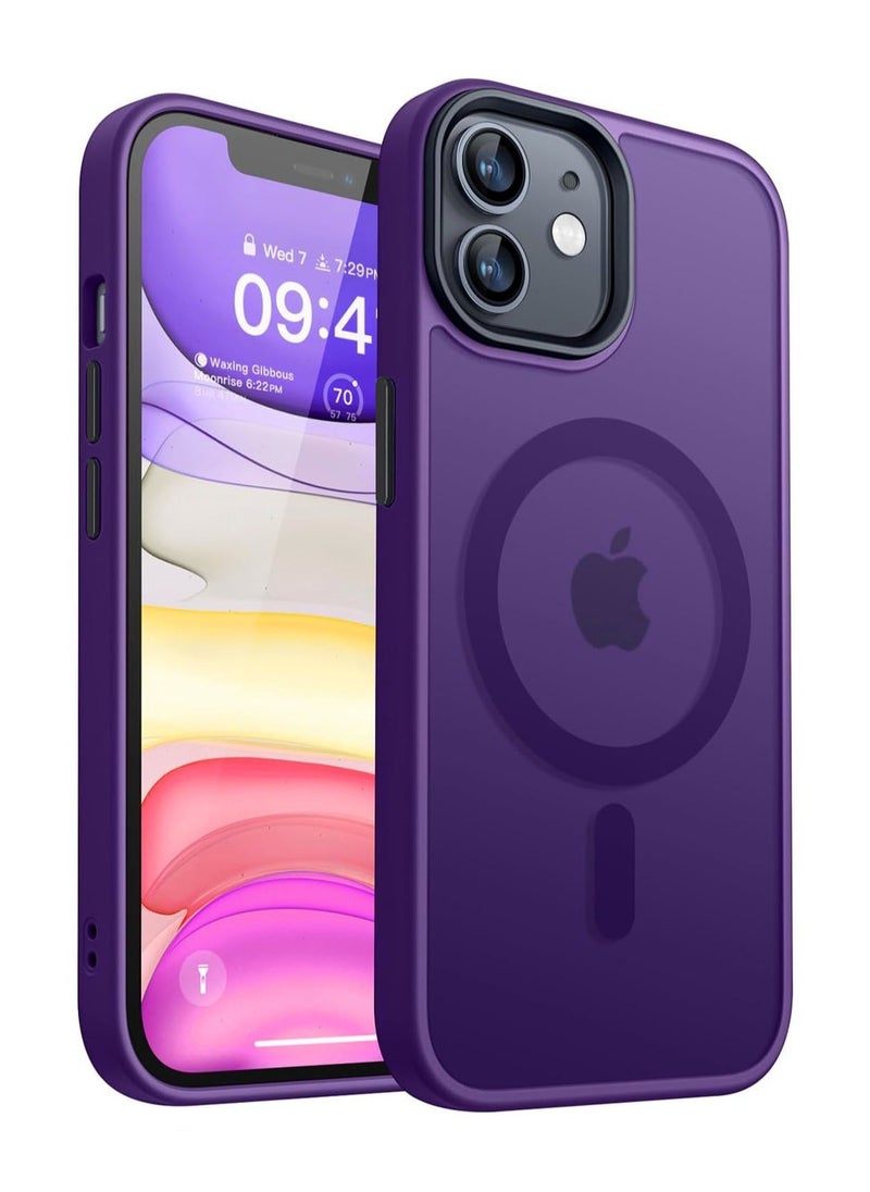 Generic - Magnetic Case For iPhone 15 Case Compatible with MagSafe Military Grade Protection Shockproof Translucent Matte Case Anti Scratch Shockproof Phone Case (Deep Purple) - Image 1