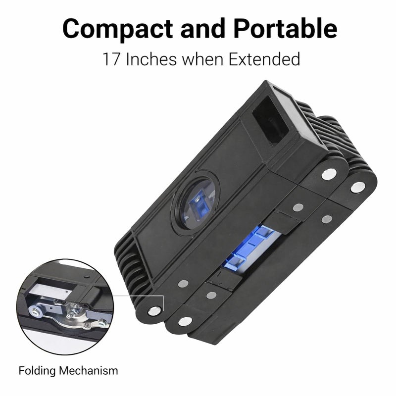 Foldable Aluminum Alloy Magnetic Level 3 Sections Multi Angle Measuring Tool Black - Image 3