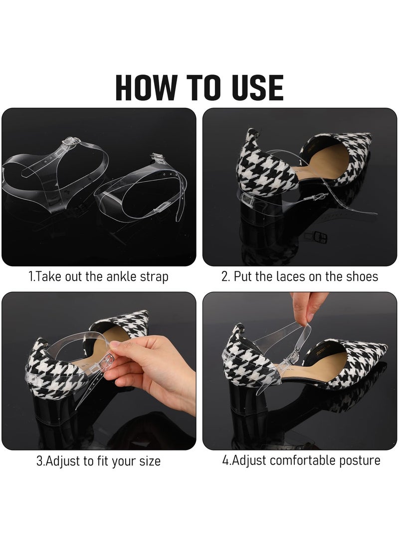 SUNSAR 1 Pair Women's Transparent Detachable Shoe Strap High Heels Anti-loose Shoelace with Adjustable - Image 3