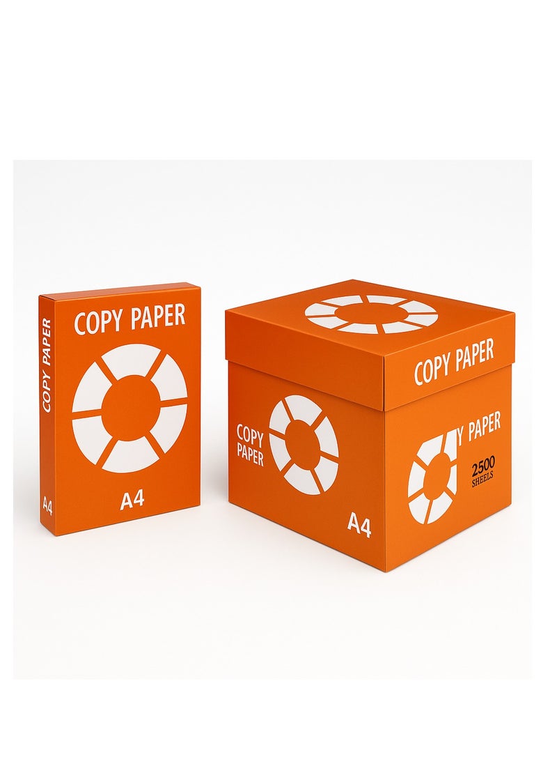 Generic Copy Paper A4 – Premium White – 2500 Sheets – 5 Reams – Orange Carton – 1 Carton 