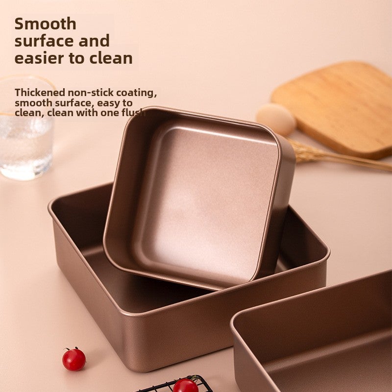 Heightened and Deepened Non-Stick Ancient Cake Mold Baking Pan Square Plate Baking Tool Bread Special Tray Grinding Tool(9 "Ancient Early Cake Baking Pan) - Image 5