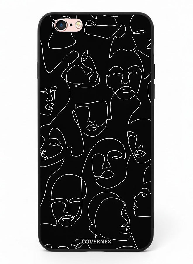 Covernex Apple iPhone 6s Protective Case Cover Printed Featuring Abstract One Line Faces Art - Image 2