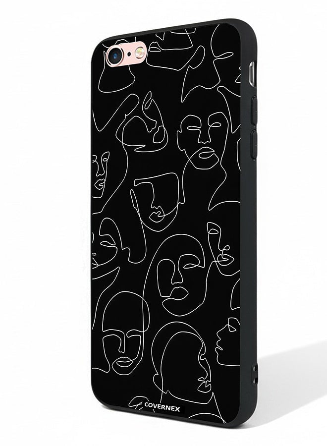 Covernex Apple iPhone 6s Protective Case Cover Printed Featuring Abstract One Line Faces Art - Image 1