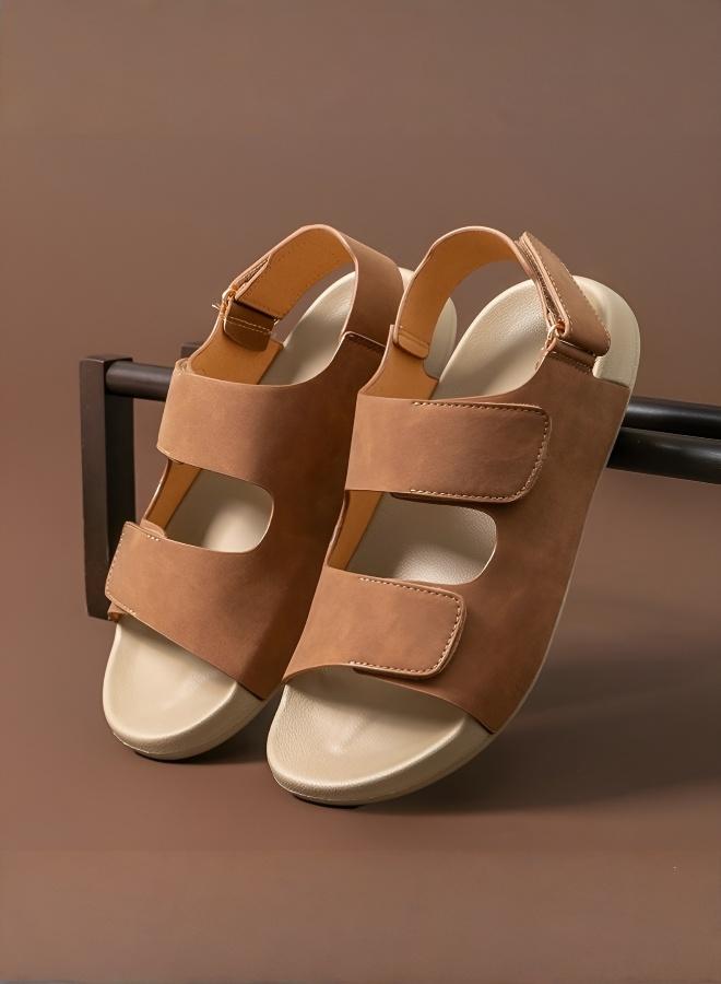 Men's Versatile Comfort Sandals, Adjustable Strap Casual Summer Shoes, Non-Slip Outdoor & Driving Sandals for Daily Wear, Beach & Travel - Image 1