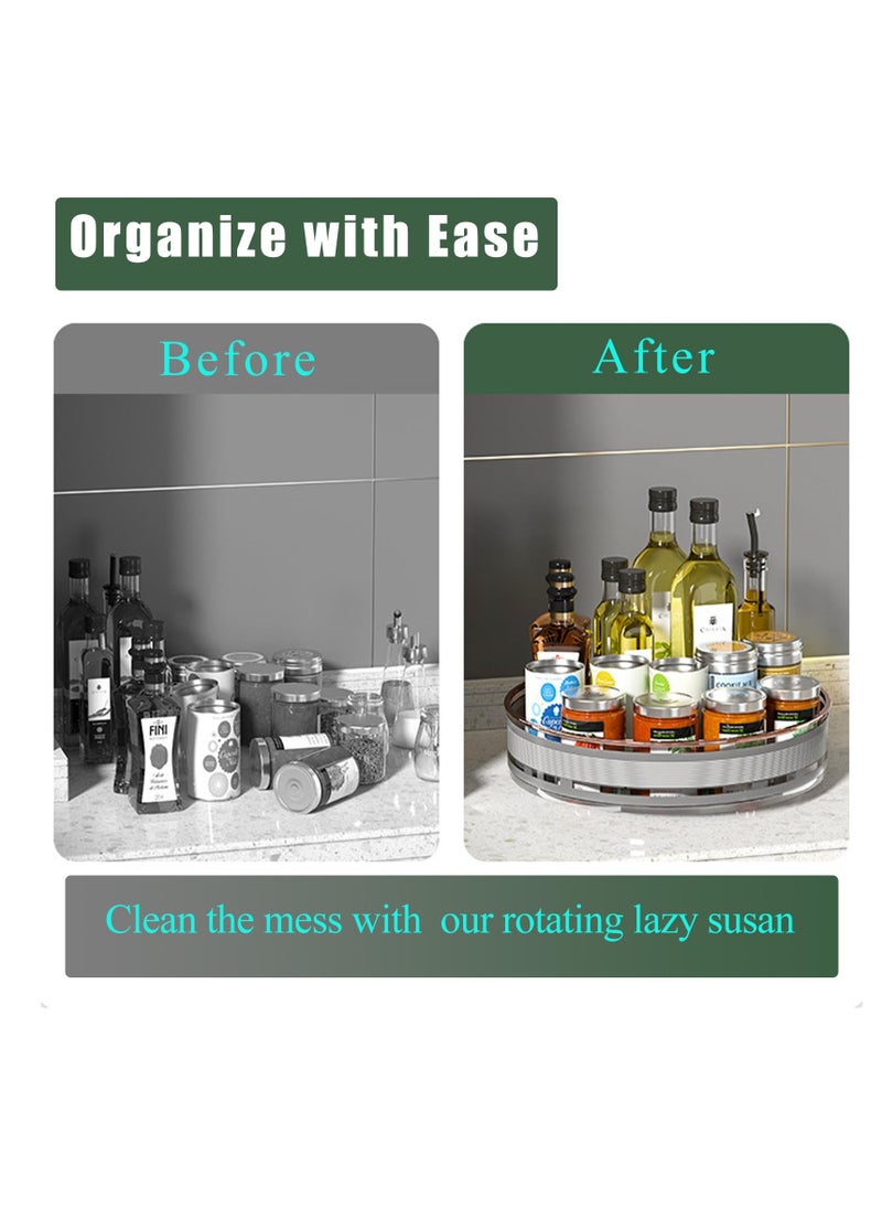 Excefore - Lazy Susan Organizer, 360 Degree Lazy Susan Turntable for Cabinet, Rotating Lazy Susan Spice Rack, with Non-Slip Base, for Kitchen, Pantry, Cabinet, Cupboard, Cosmetics - Image 1