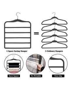 TYCOM Non-Slip Velvet Pants Hangers - (6 Pack) Ultra Thin Space Saving 360 Degree Swivel Hook Pants Hangers Hold Up -to 10 Lbs - Pants 6pcs Grey  - Image 5