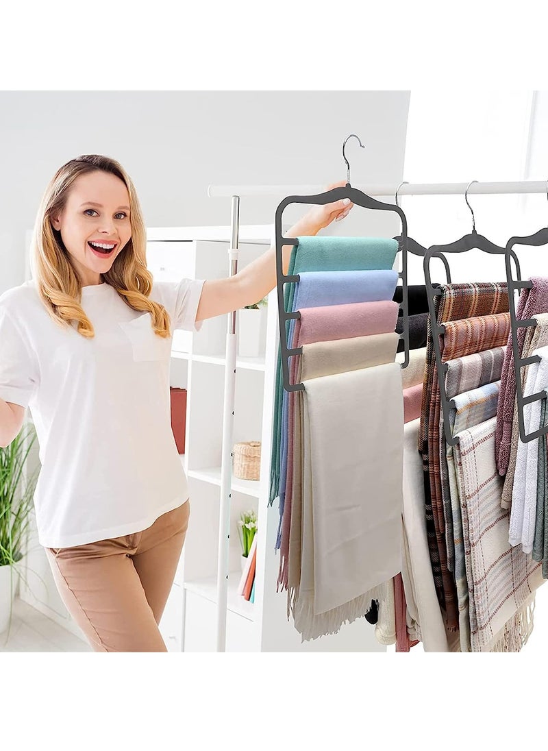 TYCOM Non-Slip Velvet Pants Hangers - (6 Pack) Ultra Thin Space Saving 360 Degree Swivel Hook Pants Hangers Hold Up -to 10 Lbs - Pants 6pcs Grey  - Image 4