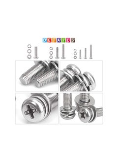 Glarks Glarks 510 Pieces Pan Head Stainless Steel Screws Nuts Lock and Flat Gasket Washers Assortment Kit  - Image 4