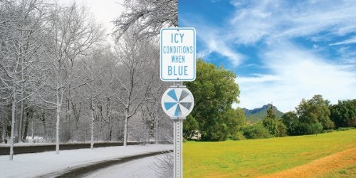 Accuform IceAlert Indicator Sign, 6" Diameter, Blue and White, FRW975 - Image 2