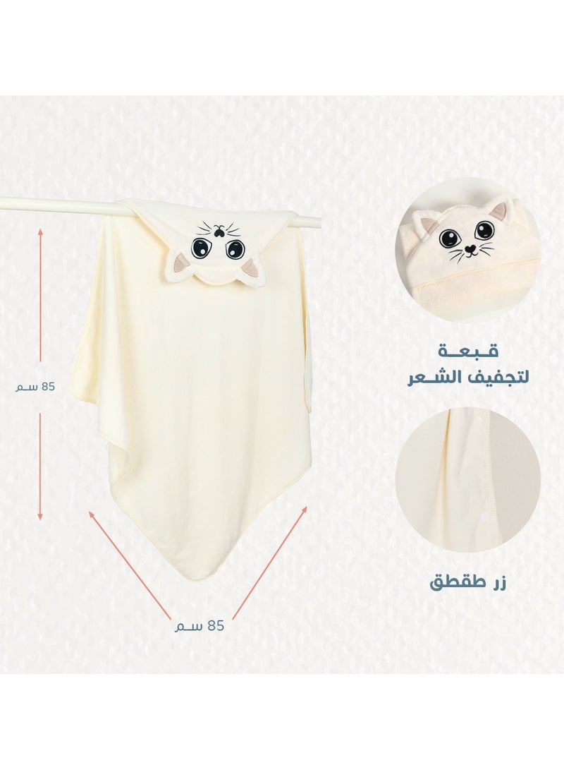 ريفي منشفة رضيع بقبعة (0-2 سنوات) اوف وايت ريفي - Image 3