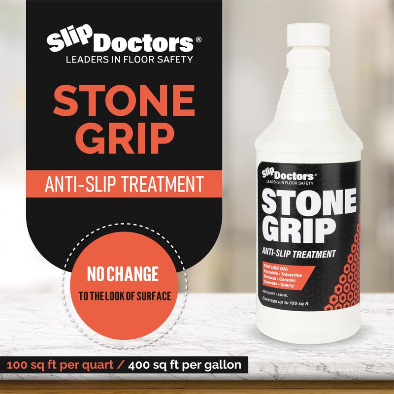Slip Doctors Stone Grip Industrial (Quart) Non-Slip Floor Treatment for Tile and Stone to Prevent Slippery Floors. Indoor/Outdoor, Residential/Commercial, Works in Minutes for Increased Traction - Image 2