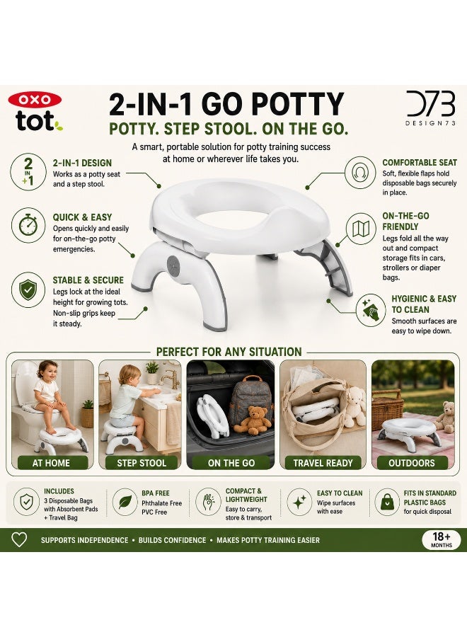 OXO TOT أوكسو توت 2 في 1 قصرية السفر - رمادي، 1 قطعة (عبوة من 1) - Image 3