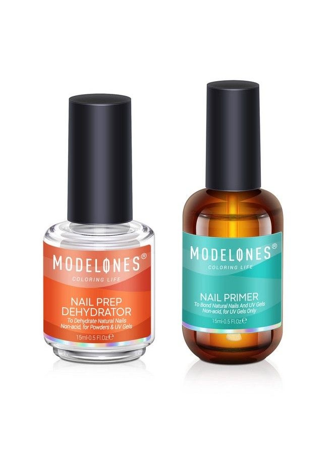 modelones - Gel Nail Polish Primer Acid Free Natural Nail Prep Dehydrate & Bond Primer 15Ml Nail Bond Air Dry Superior Bonding Primer For Acrylic Powder Nail Supplies Set - Image 1