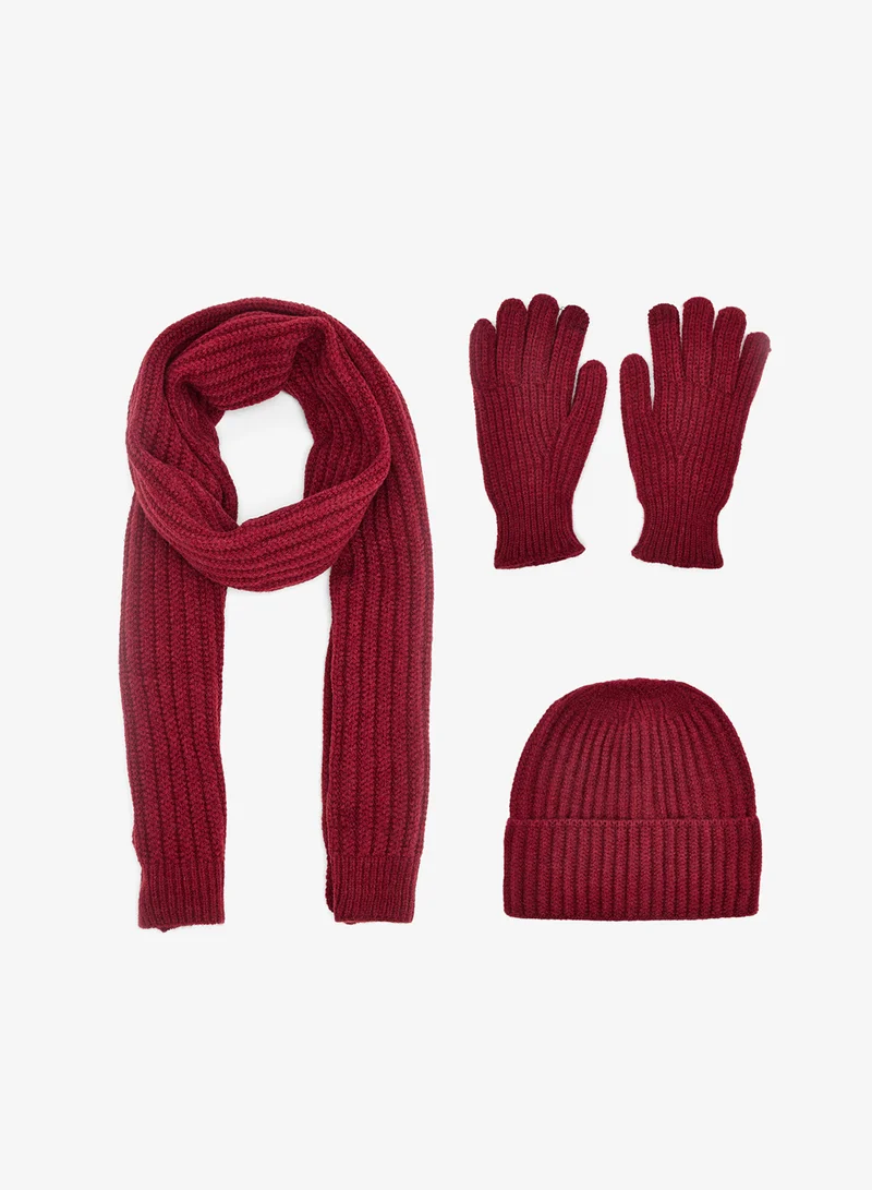 Ginger 3PK Beanie, Scarf & Glove Knitwear Set
