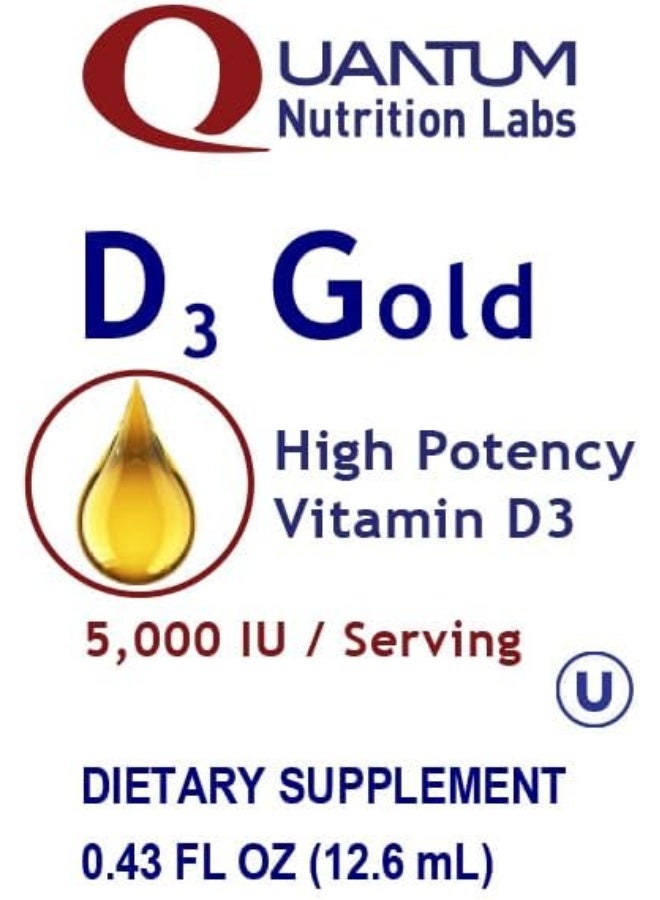Quantum Nutrition QNL D3 Gold - Vitamin D Liquid Drops - Bone Strength Supplement - Offers Cardiovascular & Immune Support - Premium Health & Wellness Product - 0.43 fl oz - Image 5