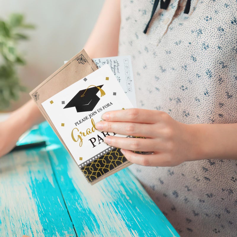 Graduation Party Invitation Cards with Envelopes 8 Pieces High School College Celebration - Image 5