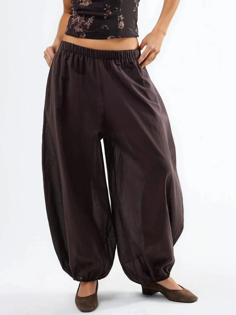 بوسيم BUSEM Elastic Waist Balloon Pants with Pockets