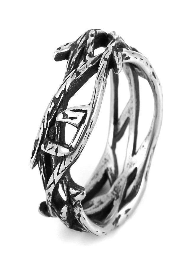 HZMAN Jesus Crown of Thorns Ring for Men Gothic Stainless Steel Pinky Ring, Metal, No Gemstone - Image 1