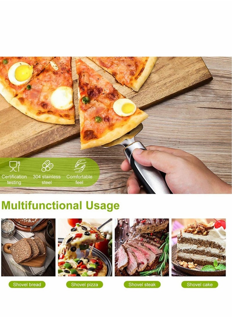Excefore - Pizza Crisper Set, Carbon Steel Pizza Pans Perforated Non-Stick Tray with Holes, Stainless Steel Cake Pizza Cutter Tart Dessert Slicer for Home Restaurant Hotel Use, 2 Pieces - Image 1
