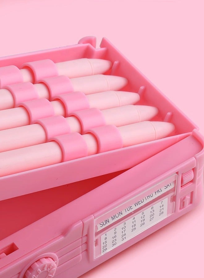 Pop up Multifunction Pencil Case for Kids Unique Stationery Set School Supplies for School Students with Sharpener Password Lock Schedule Whiteboard(Pink) - Image 4