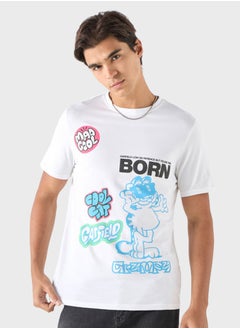 SP Characters Garfield Print Crew Neck T-Shirt  - Image 1