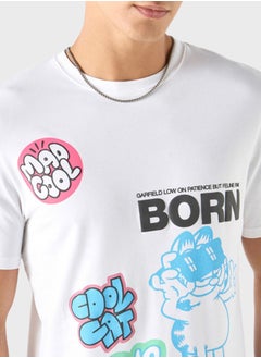 SP Characters Garfield Print Crew Neck T-Shirt  - Image 3