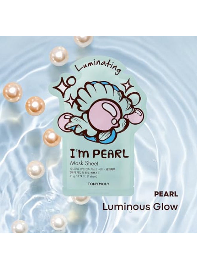 TONYMOLY Im Pearl Luminating Sheet Mask Korean Hydrating Moisturizing Face Mask with Vitamin Infused Pearl Extract Brightens Revives Skin - Image 4